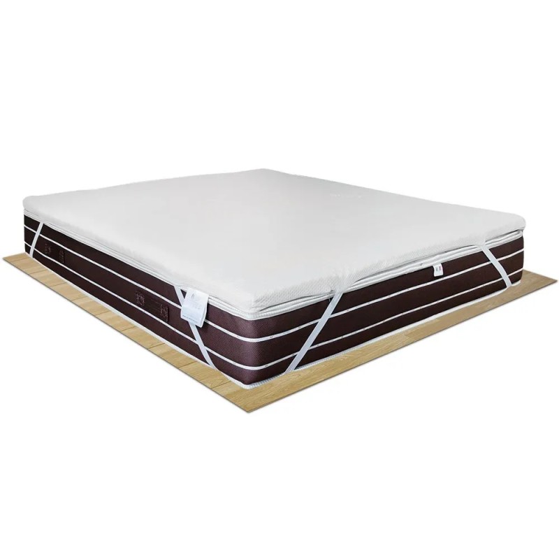Topper memory fresh blu matrimoniale su materasso