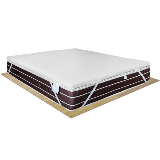 Topper memory fresh blu matrimoniale su materasso