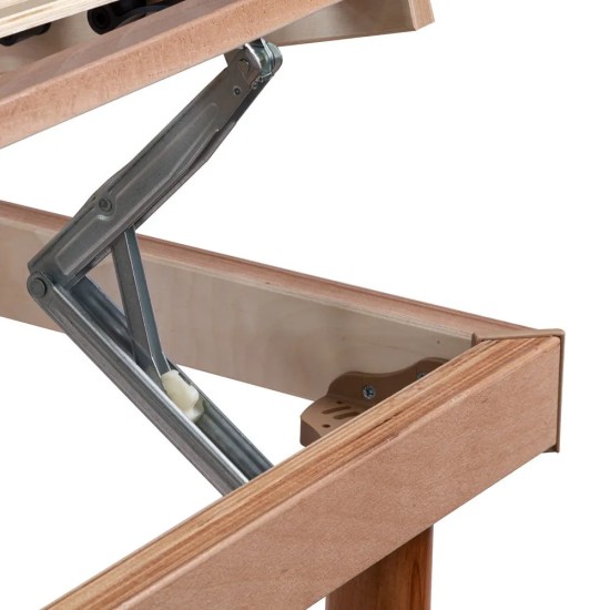 Rete letto in legno reclinabile dettaglio cricchetto